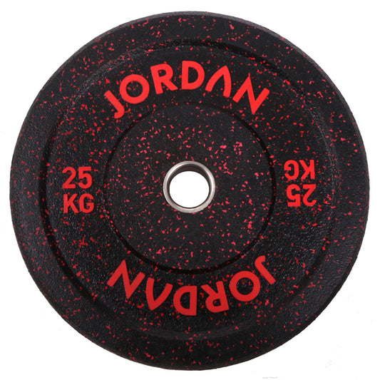 JORDAN HG Black Rubber Bumper Weight Plate Coloured Fleck 25kg
