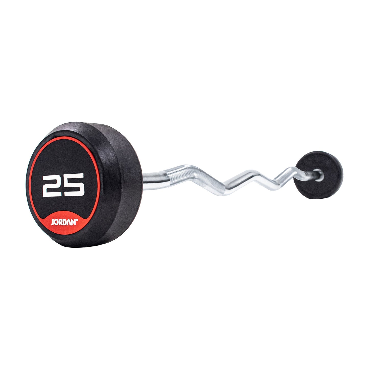 JORDAN Rubber Barbells - Curl Bar (Red)