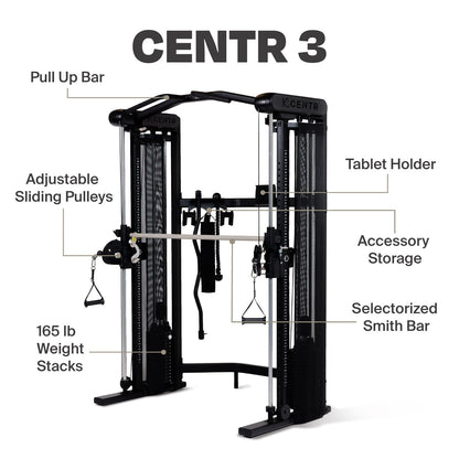 Centr 3 Home Gym Functional Trainer (with Selectorised Smith Machine) - Pre-Order