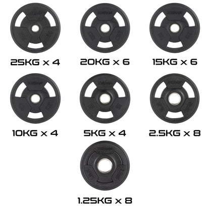 JORDAN Rubber Tri-Grip Olympic Weight Plates - NEW DESIGN