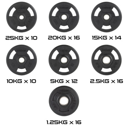 JORDAN Rubber Tri-Grip Olympic Weight Plates - NEW DESIGN