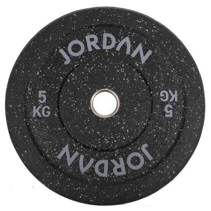 JORDAN HG Black Rubber Bumper Weight Plates - Coloured Fleck