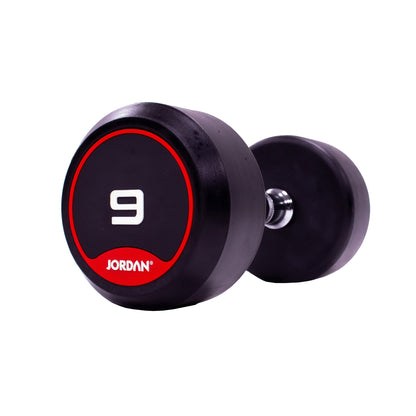 JORDAN Rubber Dumbbells - Up to 70kg (Red)