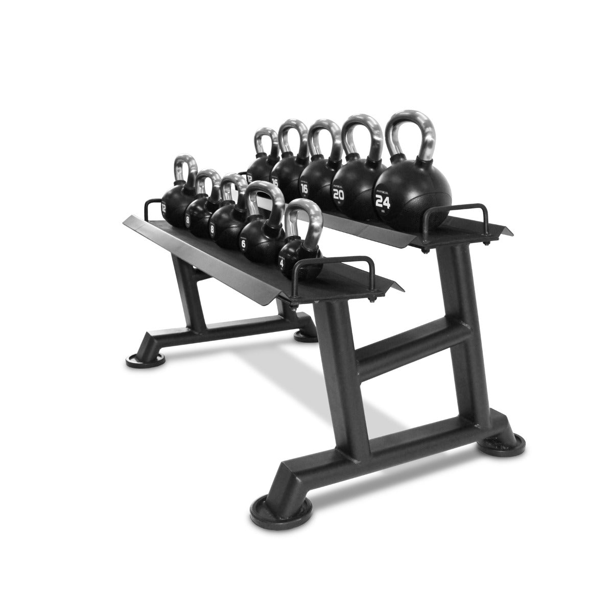 10 PU Kettlebell Set with Rack